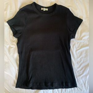 Madewell black ribbed tee